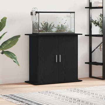 vidaXL Aquariumstandaard Zwart Eiken 81x36x73 cm Bewerkt, Verzenden, Nieuw