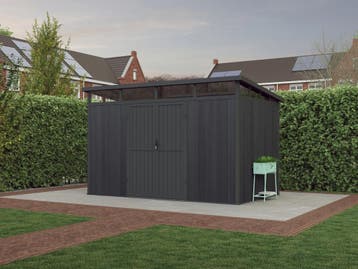 Blokhut Composiet Modern Donkergrijs 345 x 215 cm, Tuin en Terras, Nieuw