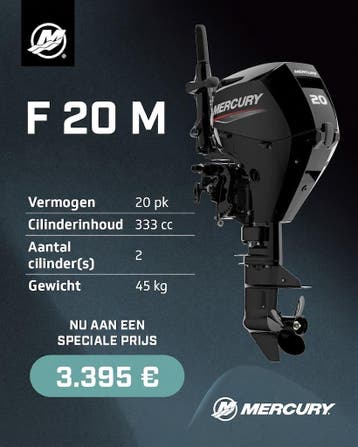 Mercury F20M Super voordelig!!, 10 tot 30 pk, Viertaktmotor, Nieuw, Ophalen of Verzenden