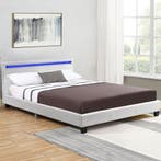 Gestoffeerd bed Verona - 120 x 200 cm - Wit - LED verlichtin, Verzenden, Nieuw