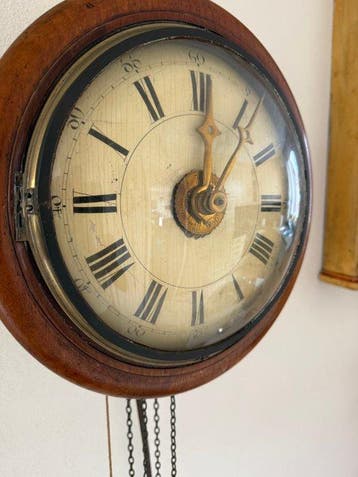 postman clock - Antiek Hout, Messing - 1850-1900, Antiek en Kunst
