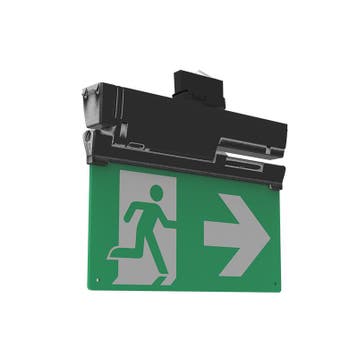3-FASE NOODVERLICHTING | 2W | ZWART | INCL. PICTOGRAMMEN, Nieuw