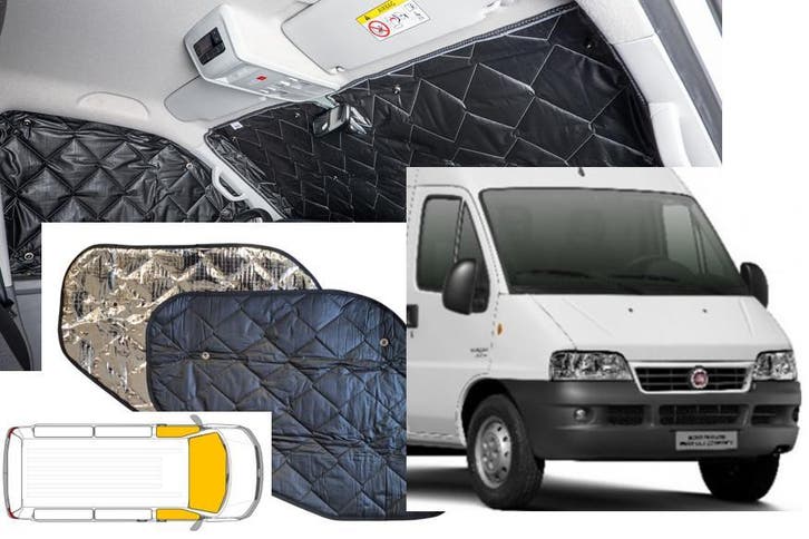 Fiat Ducato Raamisolatie Binnenzijde Black 2002-2006 3 delig, Caravans en Kamperen, Camper-accessoires, Nieuw, Ophalen of Verzenden
