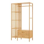 Kledingkast Varanger bamboe open kast 185x100x45 cm naturel, Huis en Inrichting, Kasten | Kledingkasten, Verzenden, Nieuw