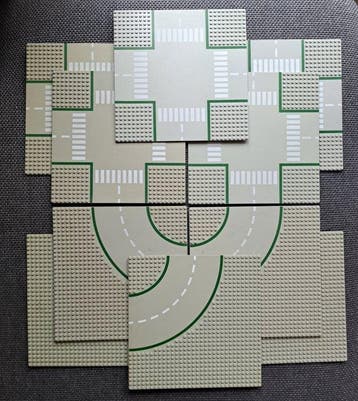 Lego - Legoland - 301-1, 6304-1 - 10 Road Plates jaren 80 -, Nieuw