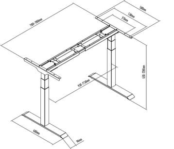 NIEUW Deluxe elektrisch zit-sta bureau | kleur blad midden e, Huis en Inrichting, Ophalen of Verzenden, Nieuw