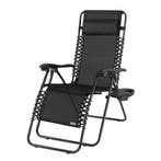 Tuinstoel - Ligstoel Zwart Opvouwbaar (Stoelen), Tuin en Terras, Verzenden, Nieuw