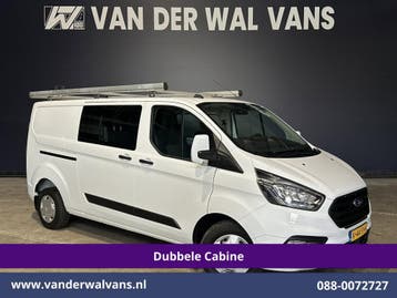 Ford Transit Custom | 2.0 TDCI 130pk L2H1 Dubbele Cabine, Auto's, Gebruikt, Euro 6, Wit, Dealer onderhouden