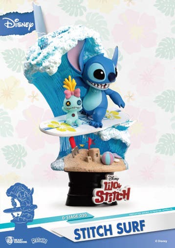 Disney Stitch Surf D-Stage Diorama – Summer Series 15 cm, Ophalen of Verzenden