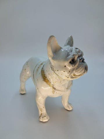 Beeldje - Bulldog Francese Decorativo in Resina Effetto, Antiek en Kunst