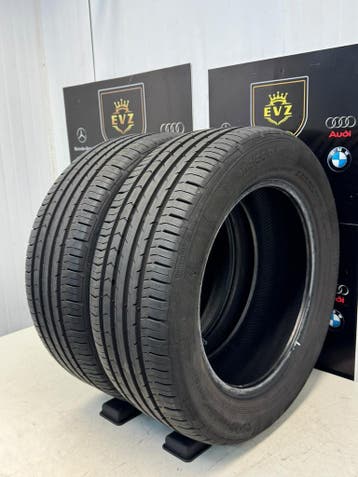 2 stuks 205/55R16 inch zomerbanden Continental 7 mm, Gebruikt, 16 inch, 205 mm, Band(en)