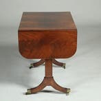 Mahonie met bloemmahonie sidetable of smalle schrijftafel me, Ophalen of Verzenden