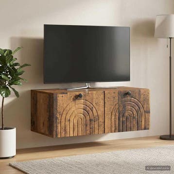 vidaXL Wandbeugel TV-kast Oud hout 78,5 x 41 x 30 cm Bewerkt, Huis en Inrichting, Kasten | Televisiemeubels, Minder dan 50 cm