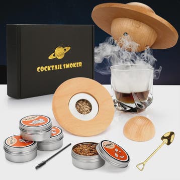 Cocktail Smoker Kit met Glazen Deksel & 4 Houtsoorten - Bart, Verzenden, Nieuw