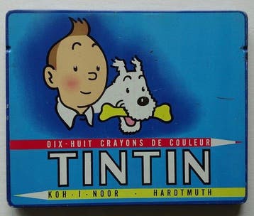 Tintin - 1 Doos met 18 kleurpotloden van Hardtmuth - 1960, Boeken, Nieuw