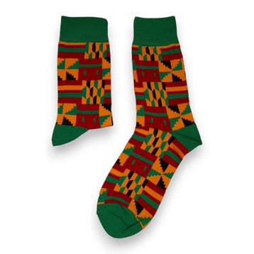 Afrikaanse sokken / Afro sokken / Kente sokken - Groen / Ora, Ophalen of Verzenden, Nieuw
