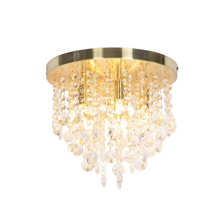 Klassieke plafondlamp goud met glas - Medusa, Huis en Inrichting, Lampen | Plafondlampen, Nieuw, Glas, Verzenden