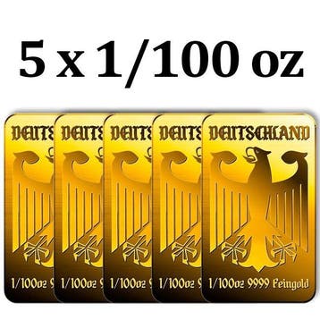 5 x 1/100 Troy Ounce - Goud .999 - European Mint, Estonia, 5