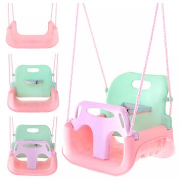 Kruzzel Meegroei babyschommel 3-in-1 pastel roze turquois..., Ophalen of Verzenden, Nieuw