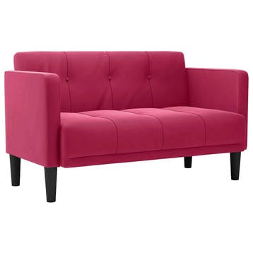 vidaXL Loveseat bank wijnrood 111 cm fluweel, Verzenden, Nieuw, Stof, Minder dan 150 cm