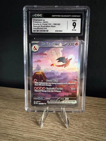 Pokémon - 1 Graded card - Charizard ex 199/165 Error card of, Nieuw