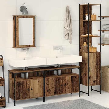 vidaXL Badkamermeubelset 4 st Oud Hout 33 x 33 x 185,5 cm, Verzenden, Nieuw, Overige typen