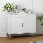 vidaXL Dressoir MOLDE 90x40x80 cm massief grenenhout wit, Huis en Inrichting, Kasten | Dressoirs, Verzenden, Nieuw, 50 tot 100 cm