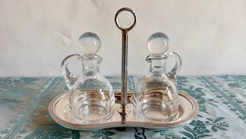 Christofle - Olie-en-azijnstelletje (3) - Glas, Verzilverd -, Antiek en Kunst