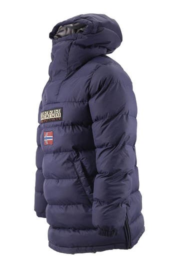 Napapijri Jas in maat S Blauw, Kleding | Heren, Verzenden, Zo goed als nieuw, Blauw, Napapijri