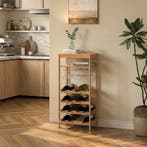 Wijnrek Fillby met glashouder bamboe 80x30x85 cm naturel [en, Verzenden, Nieuw