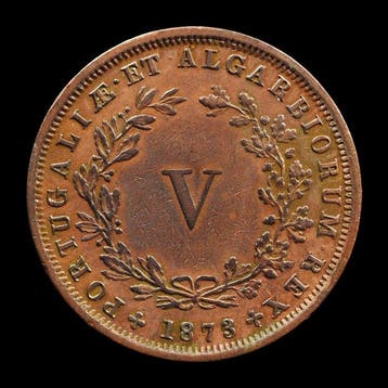 Portugal. D. Luís I (1861-1889). V Reis 1873 - Muito Escassa, Postzegels en Munten, Munten | Europa | Niet-Euromunten