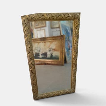 Wandspiegel - verguld hout, Antiek en Kunst