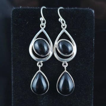 Zilver - Oorbellen - Onix sterlingzilver