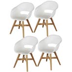 set van 4 Karlstad dining kuipstoel kunststof wit, Tuin en Terras, Ophalen of Verzenden, Nieuw, Kunststof