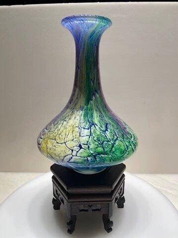 Handmade colorful crackle glass vase - Vaas - Glas
