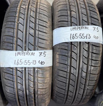 2x 165-55-13 Imperial Zomer 2x 7.5mm €40 Per Band 165 55 13, Ophalen, Gebruikt, 13 inch, Band(en)