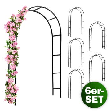Rozenboog Set van 6 Zwart 240x140x37cm (Tuinbogen pergola), Verzenden, Nieuw