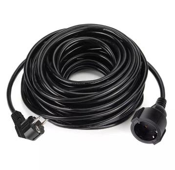 PVC verlengkabel 20 meter zwart 3x1.5mm2 IP20, Ophalen of Verzenden, Nieuw