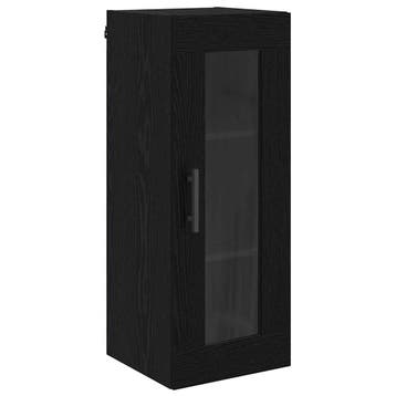 vidaXL Wandkast Zwart Eiken 34,5 x 34 x 90 cm Geengineerd, Minder dan 50 cm, Verzenden, Nieuw, Minder dan 100 cm
