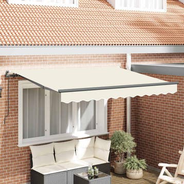 vidaXL Handmatige Zonnescherm 2,5 x 2 m Crèmekleurig 100%, Verzenden, Nieuw