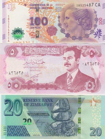 Wereld. - 180 different Banknotes - various dates (Zonder