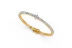 Tennis armband - 14 karaat Geel goud - 3.45ct. tw. Diamant, Sieraden, Tassen en Uiterlijk, Antieke sieraden