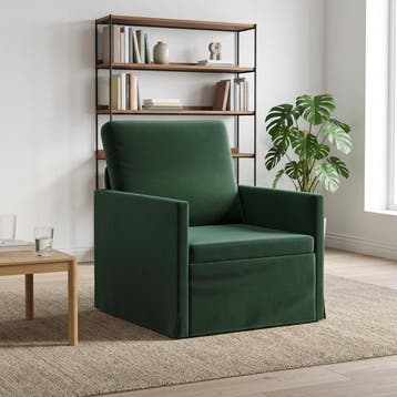 vidaXL Fauteuil Donkergroen 70 x 81 x 82 cm fluweel, Huis en Inrichting, Eenpersoons, Verzenden, Nieuw, Minder dan 150 cm