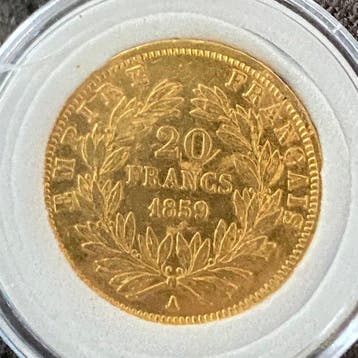 Frankrijk. Napoléon III. 20 Francs 1859-A, Paris