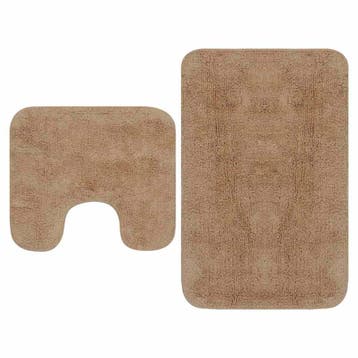 vidaXL Badmattenset stof beige 2-delig, Verzenden, Nieuw, Beige