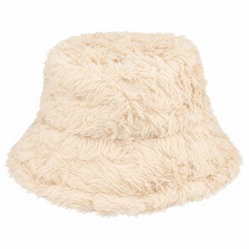 Bucket Hat Hoedje - Imitatiebont - Creme, Nieuw
