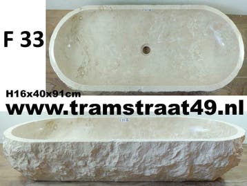 Beige / wit / crèmekleurige trog wasbak | marmer | 70-110 cm, Nieuw, Wasbak of Wastafel, 25 tot 50 cm, 50 tot 100 cm