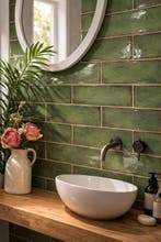 Tegels handvorm - badkamertegels - wandtegels groen 7,5x30, Verzenden, Nieuw, Minder dan 20 cm, 20 tot 40 cm