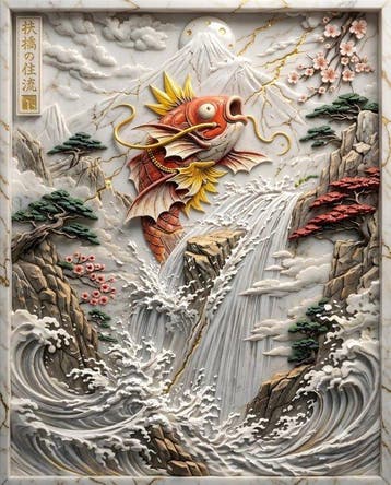 Makayhos - [Canvas] Magikarp Rise – Golden Persistence, Nieuw