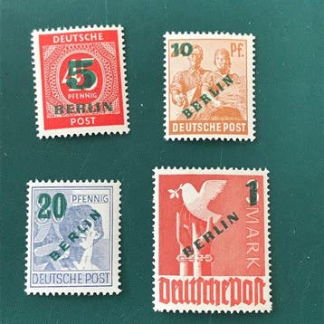 Berlijn 1949 - Groenopdruk - MNH - Michel 64/67, Gestempeld